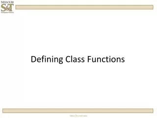 Defining Class Functions