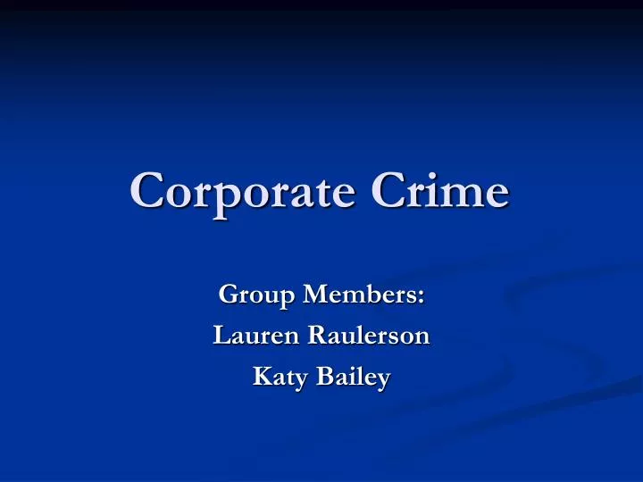 corporate crime