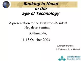 Banking in Nepal in the age of Technology