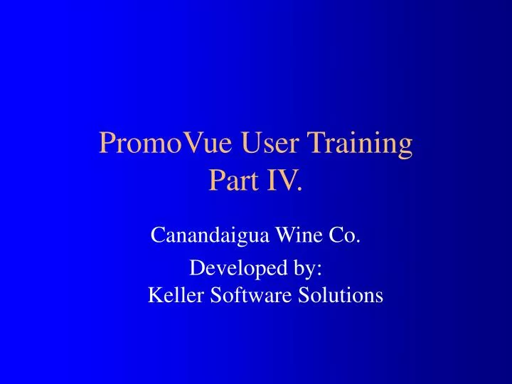 promovue user training part iv