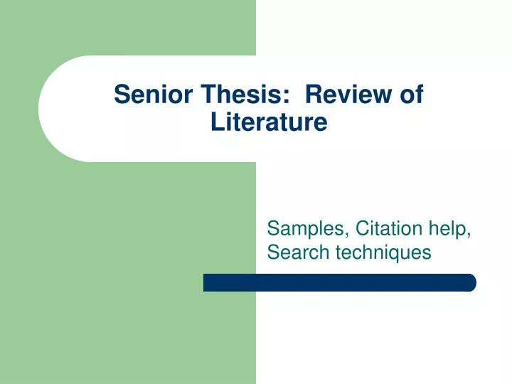 senior thesis review of literature