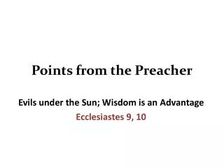 Points from the Preacher