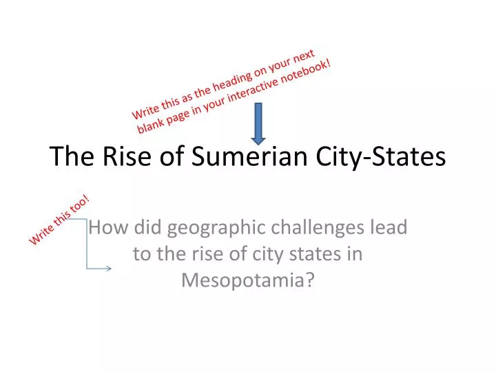 the rise of sumerian city states