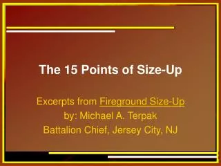 The 15 Points of Size-Up