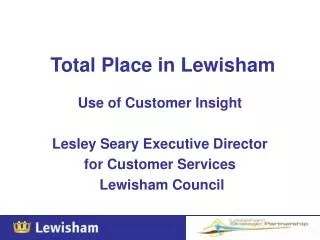 Total Place in Lewisham