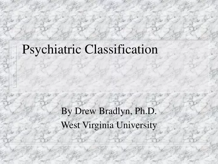 psychiatric classification