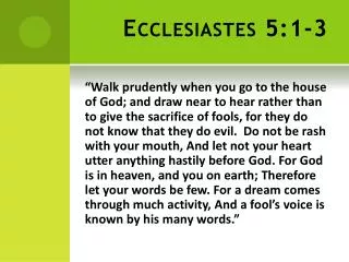 Ecclesiastes 5:1-3