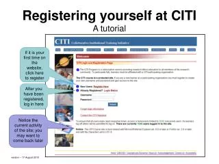 Registering yourself at CITI A tutorial