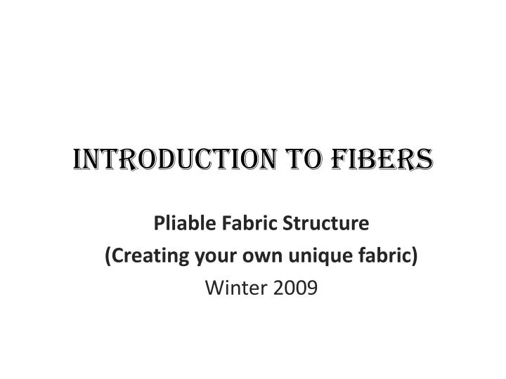 introduction to fibers