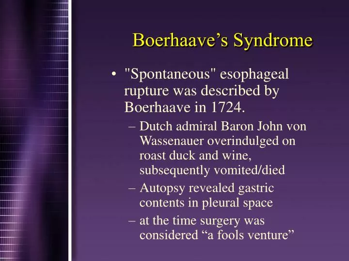 boerhaave s syndrome