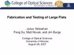 Fabrication and Testing of Large Flats