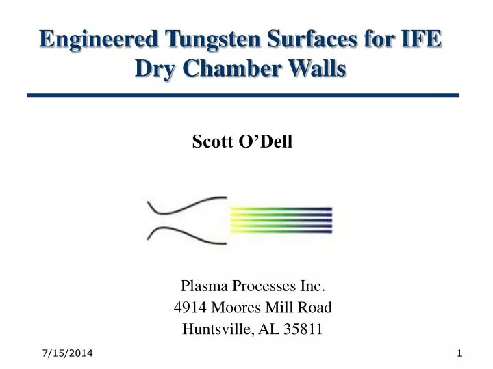 engineered tungsten surfaces for ife dry chamber walls
