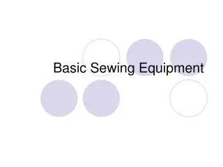 Basic Sewing Equipment