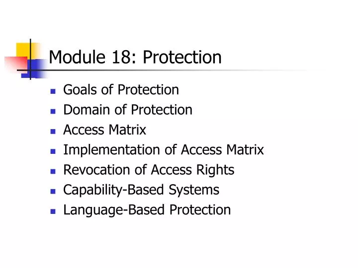 module 18 protection