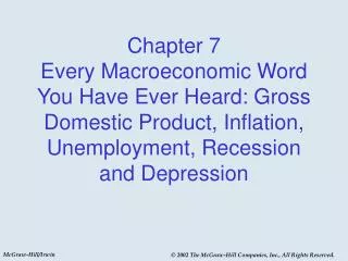 Chapter 7 Every Macroeconomic Word You Have Ever Heard: Gross Domestic Product, Inflation, Unemployment, Recession and D