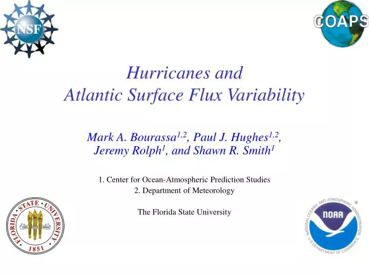 hurricanes and atlantic surface flux variability