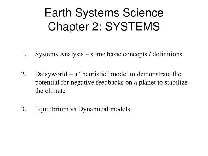 earth systems science chapter 2 systems