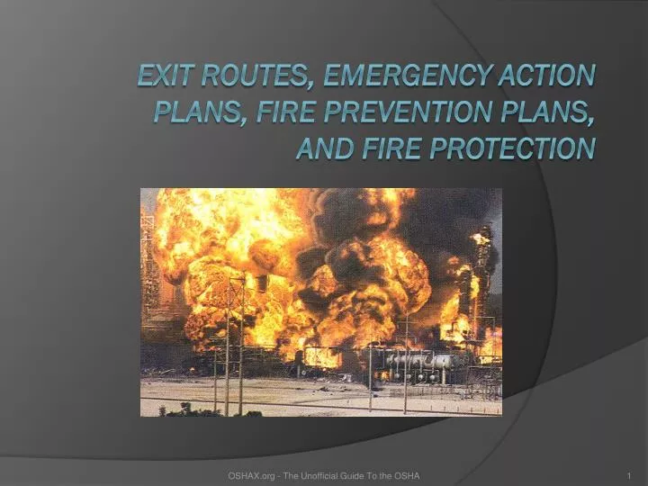 exit routes emergency action plans fire prevention plans and fire protection