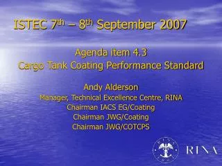 ISTEC 7 th – 8 th September 2007