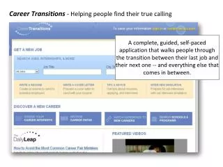 Career Transitions - Helping people find their true calling