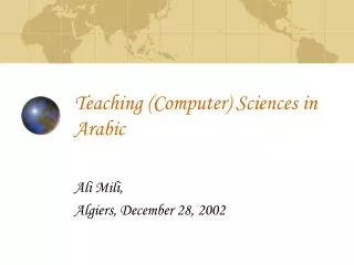 Teaching (Computer) Sciences in Arabic