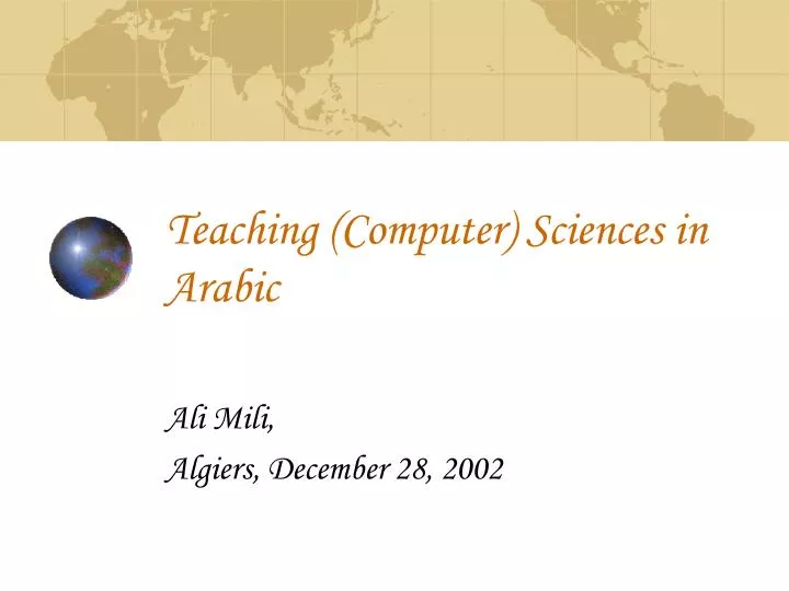 teaching computer sciences in arabic