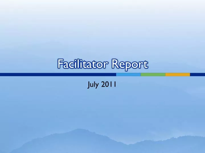 facilitator report