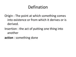 Defination