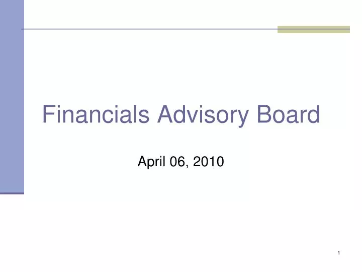 financials advisory board