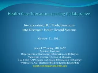Health Care Transition Learning Collaborative