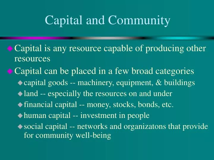 capital and community