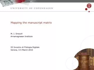 Mapping the manuscript matrix