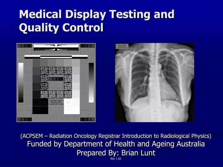 medical display testing and quality control