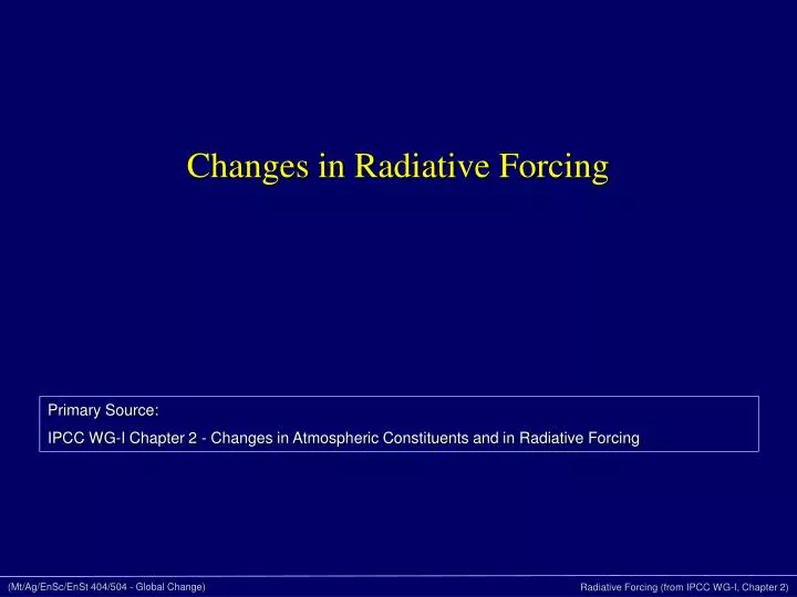 changes in radiative forcing