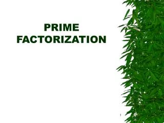 PRIME FACTORIZATION