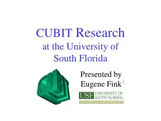 CUBIT Research at the University of South Florida