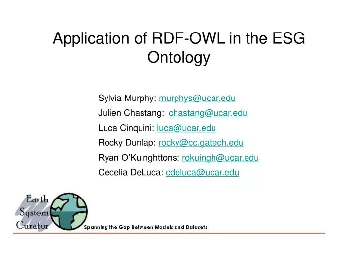 application of rdf owl in the esg ontology