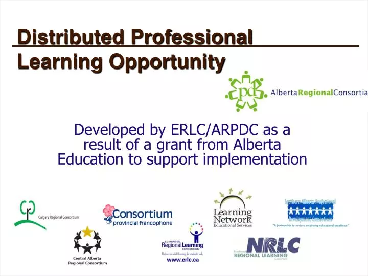 distributed professional learning opportunity