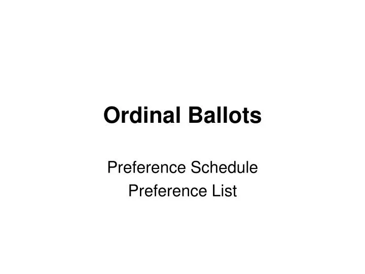 ordinal ballots