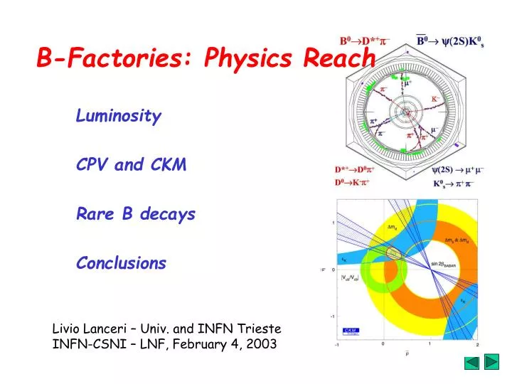 b factories physics reach