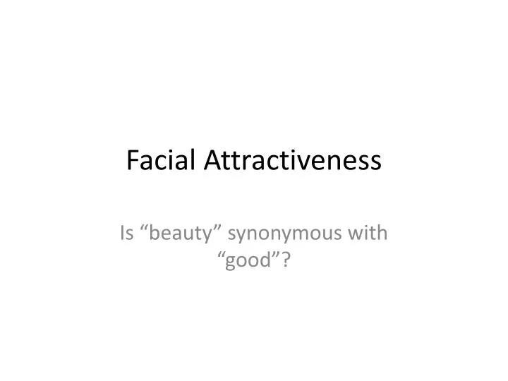 facial attractiveness