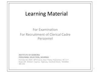 Learning Material