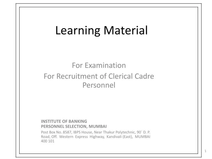 learning material