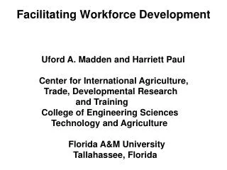 Facilitating Workforce Development