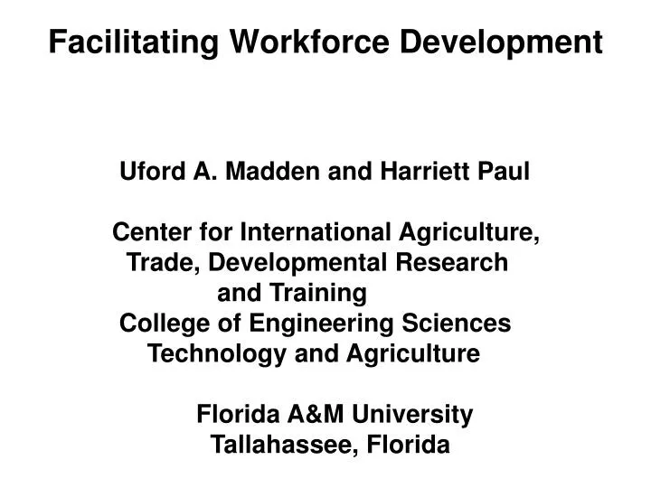 facilitating workforce development