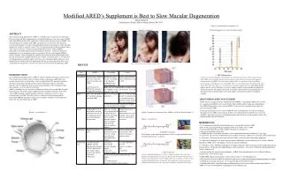 Modified ARED’s Supplement is Best to Slow Macular Degeneration Marah Alabweh Biochemistry Project, Beloit College, Bel