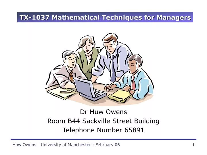 tx 1037 mathematical techniques for managers