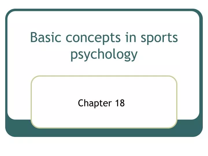 basic concepts in sports psychology