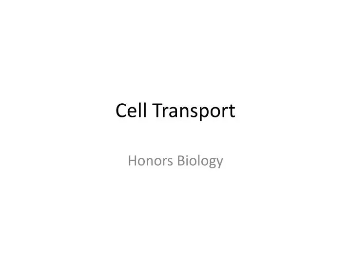 cell transport