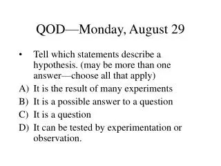 QOD—Monday, August 29